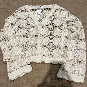 Cream Lace Cardigan